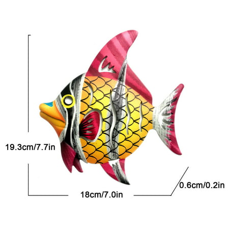 MIANHT Fish Metal Art Wall Decoration Living Room Bedroom Home Decoration - 2022 Fish Metal Art L-#2564