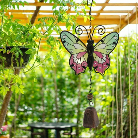 Painted Butterfly Rust-proof Metal Wind Chime Hanging Room Decoration - 2022 New Toys Painted Butterfly Rust-proof W-a#4579