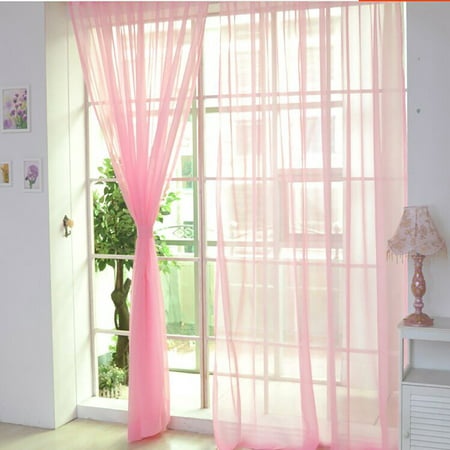 1 PCS Pure Color Tulle Door Window Curtain Drape Panel Sheer Scarf Valances - 2022 New 1 PCS Pure 812EE-#9862
