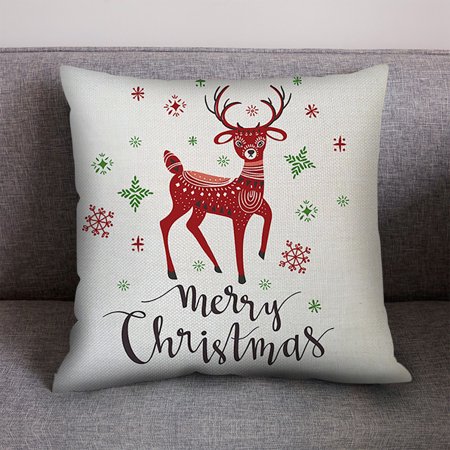 Christmas Peach Skin Pillowcase Cushion Cover Home Sofa Decoration - 2022 New Christmas Peach Skin 812-B#5330