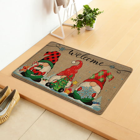 Usupdd Christmas Door Mat Cartoon Gnome Floor Mat Hallway Kitchen Foot Mat Soft Carpet WAA220811-6990