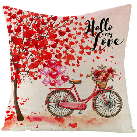 MIANHT Valentine S Day Cotton Throw Pillow Case Square Sofa Waist Cushion Cover - 2022 Valentine S Day Cotton O-#4804