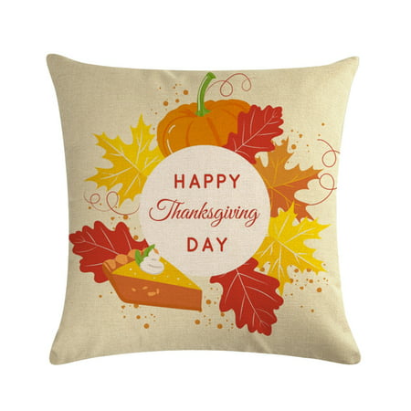 Thanksgiving Wreath Pattern Cushion Cover Throw Pillow Case Sofa Bed Home Decor - 2022 New Thanksgiving Wreath Pattern 812-B#3619