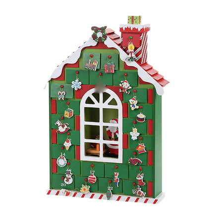 MIANHT Wooden Christmas Small House Decorations Christmas Countdown Calendar Box - 2022 Wooden Christmas Small P-#10277