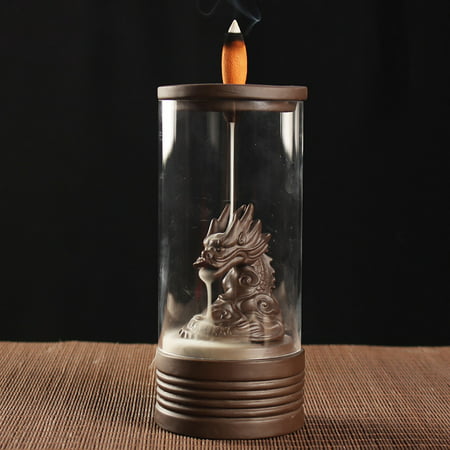 Fiudx Xianglong Backflow Incense Burner Glass Cover Handicraft Ornaments 2312