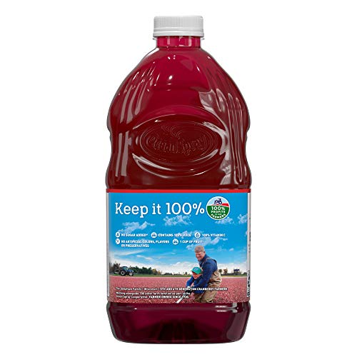 Ocean Spray 100% Juice Cranberry, 64 Ounce Bottles (Pack of 8) thumbnail