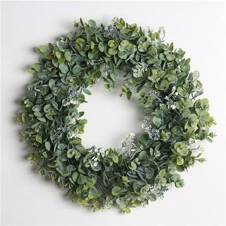 Simulation Wreath Welcome Door Decoration Green Wreath Wooden Sign Pendant A18-Z#9862 2022 Newest Simulation Wreath Welcome