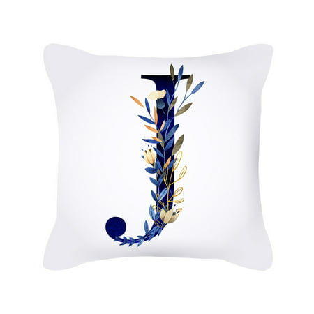 Watercolor Letter Pillowcase Peach Skin Printing English Home Pillowcase Sofa Cushion - Uscallm Home 2022 a#3439