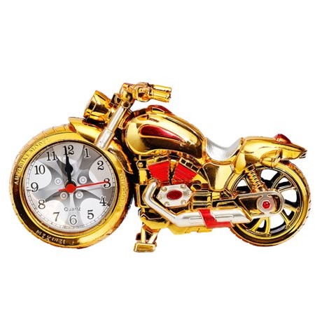 Okwish Timepiece Alarm Clock Hour Bell Creative Design Fashionable School or Work Multicolor Golden Abs Material Retro Style