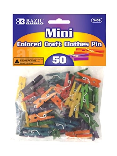 Bazic Mini Colored Clothespin, 50 per Pack X 4 Packs