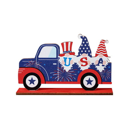 FengLS Independence Day Wooden Letter Ornament Faceless Dwarf Ornament 09-Home MM-19A#5104 Home MYFIndependence Day Wooden