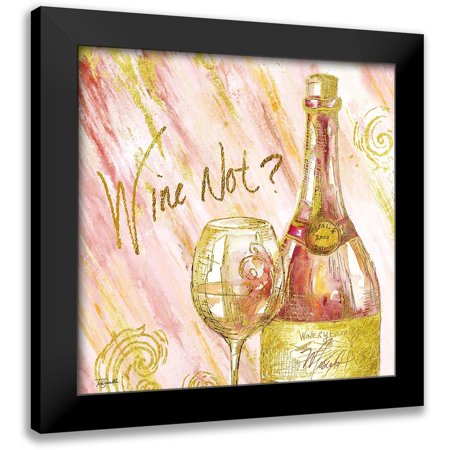 Tre Sorelle Studios 12x12 Black Modern Framed Museum Art Print Titled - Rose All Day II (Wine Not?)
