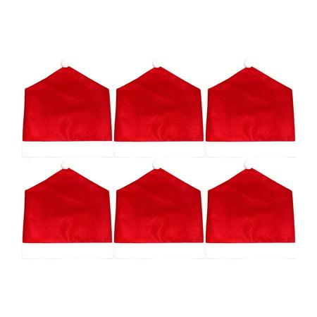 Buodes Chair Mat 6PCS Santa Hat Chair Covers Christmas Decor Dinner Chair Xmas Cap Sets Todays Deals