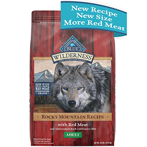 Blue Buffalo Wilderness Adult Dry Dog Food  Rocky Mountain Recipe  Red Meat  24-lb. Bag