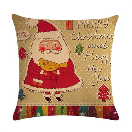 Christmas Printed Peach Skin Pillowcase Cushion Cover 1PC - 2022 New Christmas Printed Peach 812-B#5325