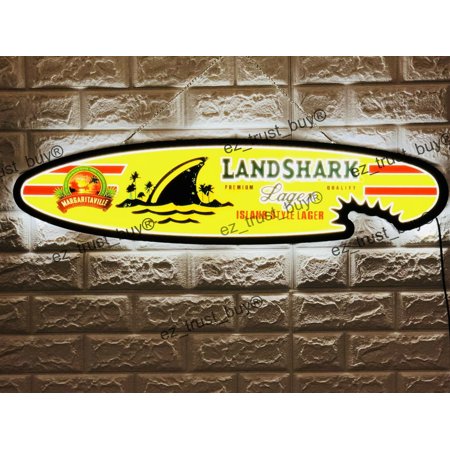 Queen Sense 32  Land Shark Landshark Lager Surfboard 3D LED Sign Light Vivid Printing Tech Design Beer Bar Pub Decor Lamp 132LSLLED3D