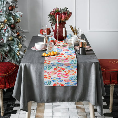 Easter Bunny Eggs Creative Polyester Cotton Printed Table Flag Table Decoration - 2022 New Toys Easter Bunny Eggs a-a#8994