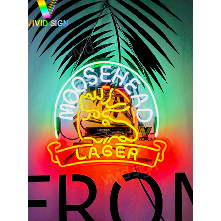 Queen Sense 17  Mooseheads Lager Beer Neon Sign Acrylic Man Cave Handmade Neon Light 117MLBLA2