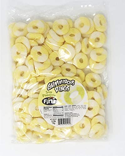 Smarty Stop Mini Sour Gummy Rings Candy GummiRoos (Pineapple, 2.2 Pound (Pack of 1)) thumbnail