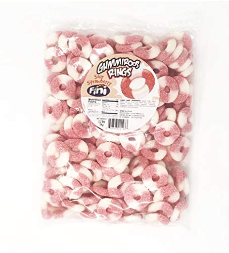 Smarty Stop Mini Sour Gummy Rings Candy GummiRoos (Strawberry, 2.2 Pound (Pack of 1)) thumbnail
