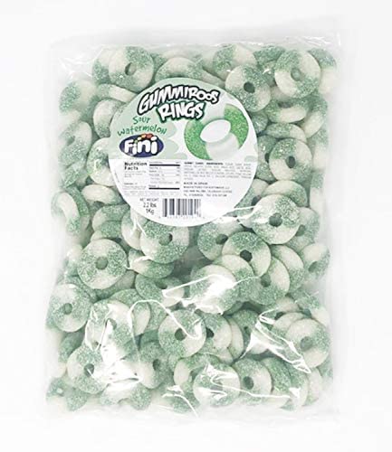 Smarty Stop Mini Sour Gummy Rings Candy ~ GummiRoos Rings (Watermelon) thumbnail