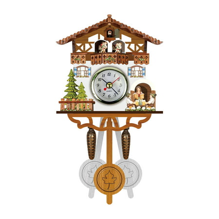 T*2518，Cuckoo Cuckoo Wall Clock Chime Alarm Clock Retro Clock Wooden Living Room Clock，P*2518 SI8