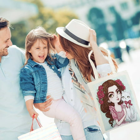 2022 Newest Cross Stitch Shopping Bag Diamond Embroidered Canvas Handbag LJ-C#20198 Cross Stitch Shopping
