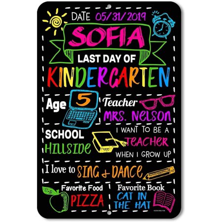 Honey Dew Gifts  Last Day of School Photo Prop HDG-1136  12 X18  Black Tin Sign