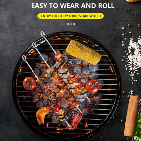 Usupdd 2202 New Stainless Steel Barbecue Sign Set  Barbecue Spit Outdoor BBQ Barbecue Needle WBB220816-7681