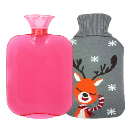 Miximx Hot Water Bottle with Cover 750ML Bed Bottle with Soft Fleece Cover Bed Bottle Provides Warmth Gift - Gifts Ltz MiximxHot Water Bottle a-a#4723
