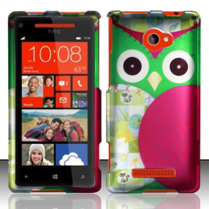For Htc Windows Phone 8x 6990 / Zenith (at & T, T-mobile, Verizon) Rubberized Design Cover - Owl