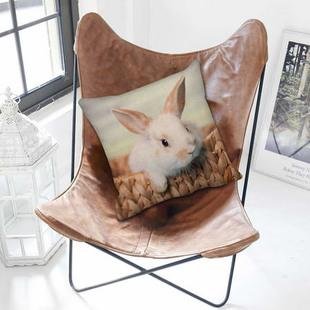 Usupdd Easter Linen Pillow Cover Rabbit Pattern Pillow Cover Usupdd WDD220816-9545