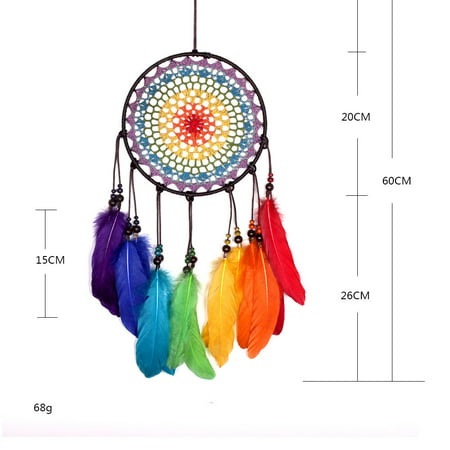 MIANHT Handmade Lace Dream Catcher Feather Bead Hanging Decoration Ornament Gift - 2022 Handmade Lace Dream R-#9306
