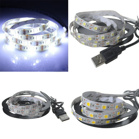 5050 Bright LED 2M USB LED Strip Lights TV Back Light Color Changing White - 2022 New 5050 Bright LED 812EE-#1136