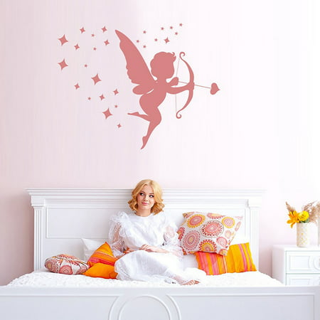 2022 Newest Cute Cupid Wall Decor for Kids Room Living Room Removable Vinyl Wall Sticker LJ-C#2723 Cute Cupid Wall