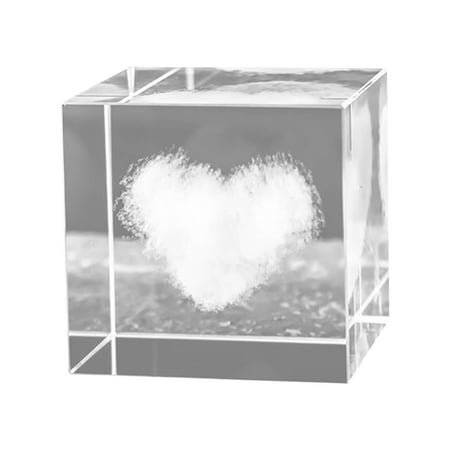 Allasfun Crystal Carved with Moon  Solar System  Clouds  Heart-Shaped Desktop  Creative Gift Ornaments SA9