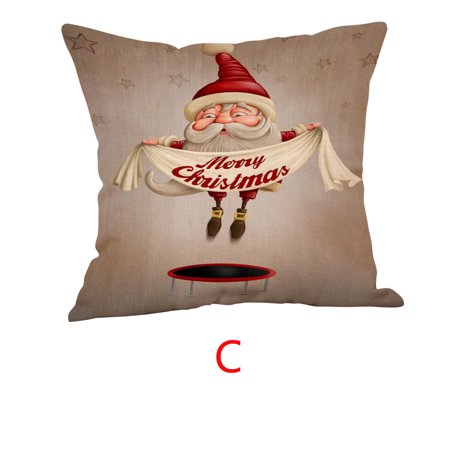 Christmas Flax Soft Pillowcase Sofa Waist Throw Pad Cover Home Decoration - 2022 New Christmas Flax Soft 812-B#4542
