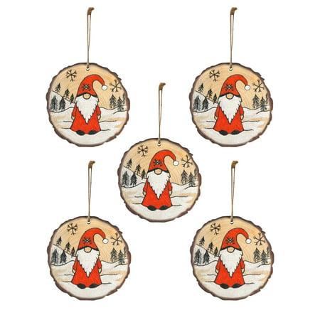 2022 Newest Lovely Christmas Round Wooden Hanging Animal Print Pendant LJ-C#12989 Lovely Christmas Round