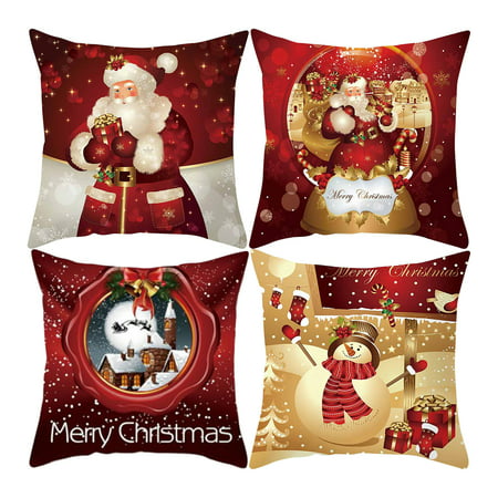 Christmas Xmas Cushion Throw Cover Lattice Pillow Case Cotton Home Sofa Decor - 2022 New Christmas Xmas Cushion 812-B#4397
