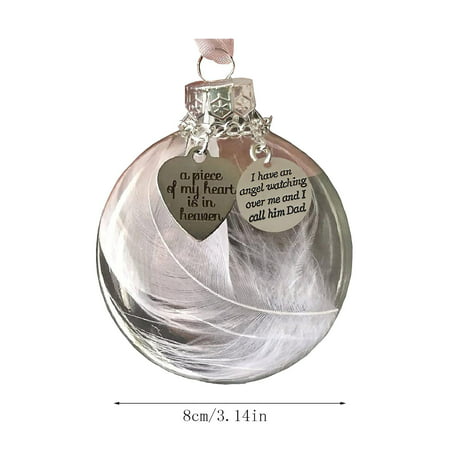 Yrtoes Christmas Ornaments Angel Feathers Ball a Piece of My Heart Is in Heavens Memorial Black Friday Deals 7950