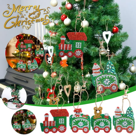Christmas DIY Diamond Drawing Ornaments Cartoon Christmas Pendant Painting Decoration House Decoration Ljddg#6678 Bathroom Decor Christmas DIY Diamond