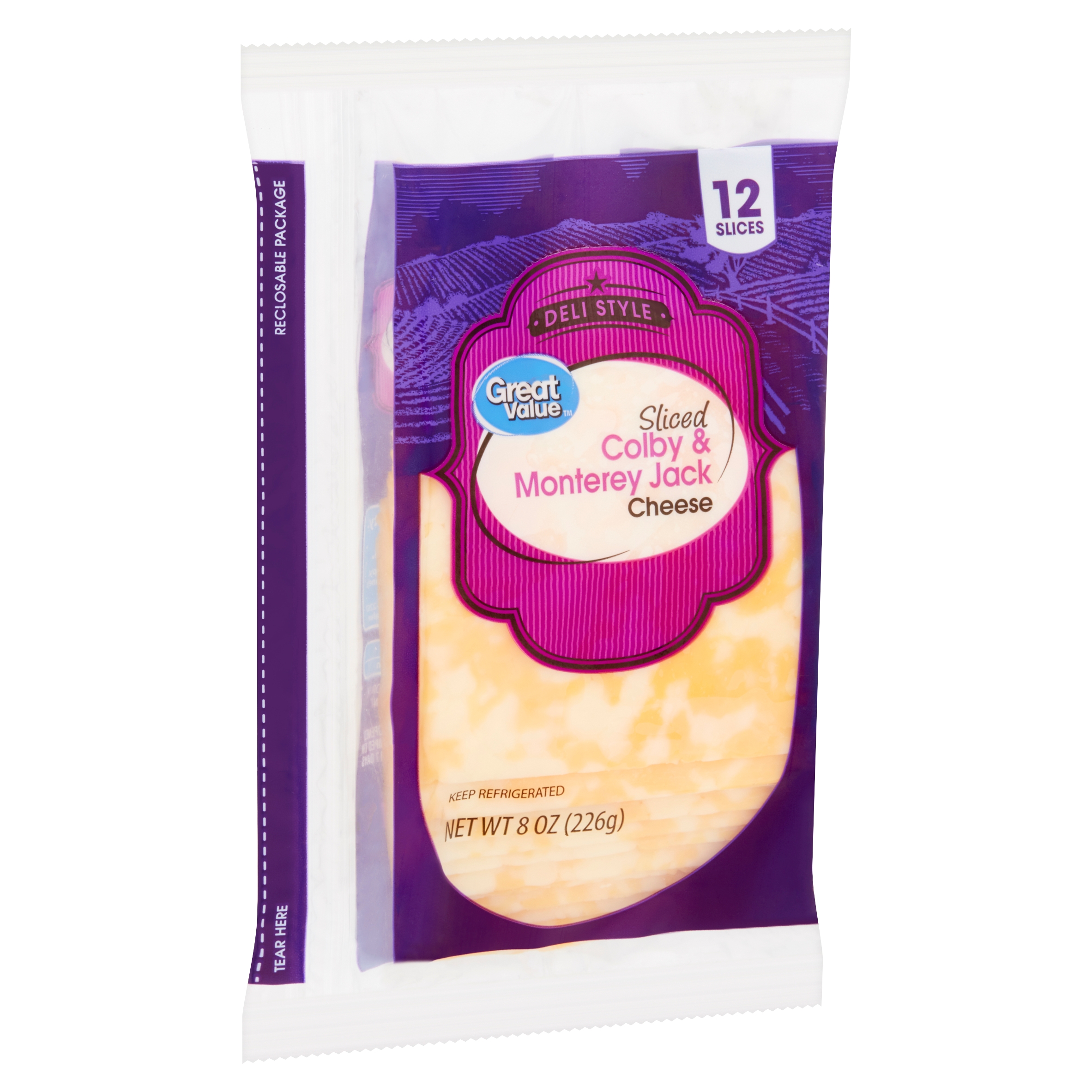 Sliced Colby & Monterey Jack Cheese