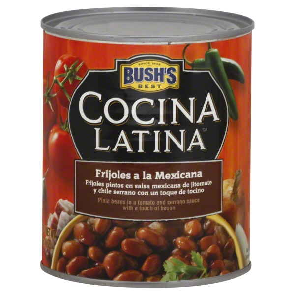 Cocina Latina, Pinto Beans in a Tomato and Serrano Sauce with a Touch of Bacon