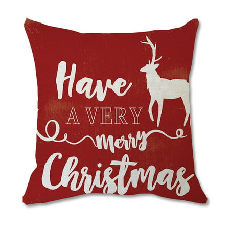 Usupdd New Christmas Cotton Linen Throw Pillow Case Cushion Cover Home Sofa Decor Usupdd WBB220817-3251