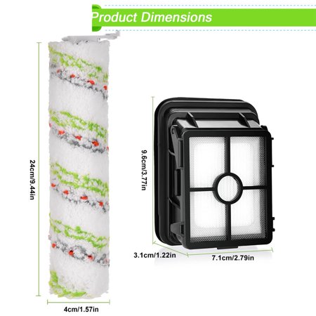 Replacement Roller Brush HEPA Filters Compatible for Bissell CrossWave Cordless 2554 2590 Vacuum Cleaner Accessories