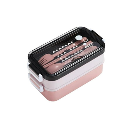 MIANHT Plastic Lunch Box Office Car Can Microwave Oven Heating Compartment Double Layer Lunch Box - 2022 Plastic Lunch Box M-#5499