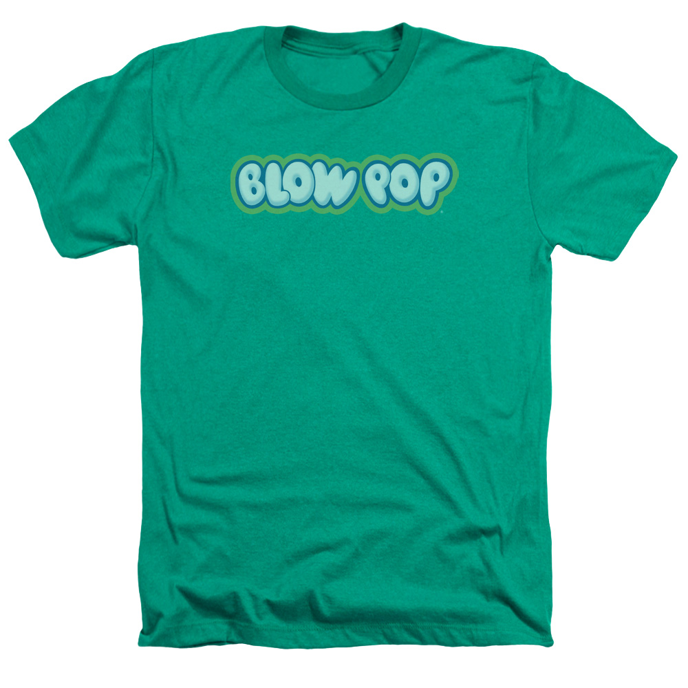 Tootsie Roll Chocolate Candy Lollipop Blow Pop Logo Green Adult Heather T-Shirt