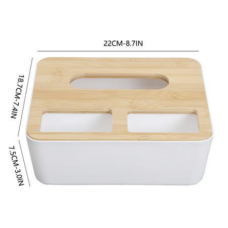 MIANHT Bamboo Cover Tissue Boxes Desktop Pumping Paper Living Room S Imple Storage Box - 2022 Bamboo Cover Tissue P-#3460
