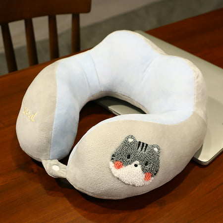 DDgui New Upgraded Cartoon Towel Embroidered U-shaped Pillow Car Neck Pillow Office Plush Cervical Pillow DDgui LAA220926-6229