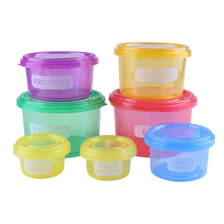 Usupdd 7Pcs Portion Control Food Box Prep Storage Container Fitness Meal Eating Plan Usupdd WAA220816-6990